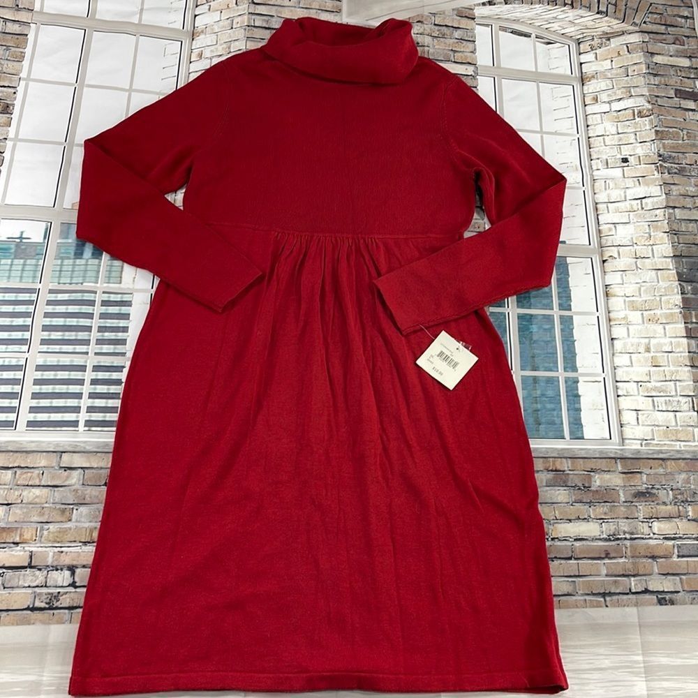 NWT Women’s Fall Creek Red Long Sleeve Turtleneck Dress (XL) GB10